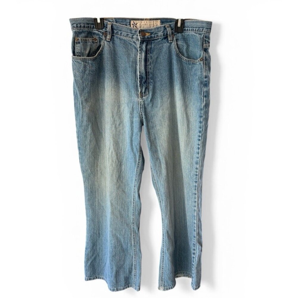 Steve & Barrys Relaxed Boot Fit Y2K Jeans Men 36x30 Grunge Baggy Distressed Wide